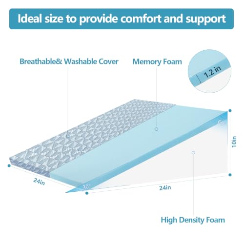 Image of Nordjager Wedge Pillow for Sleeping, 24 x 24 x 10 Inch Bed Wedge