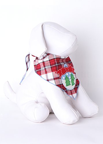Tail Trends Christmas Dog Bandanas Snow Globe Designer Appliques 100% Cotton #TOP2