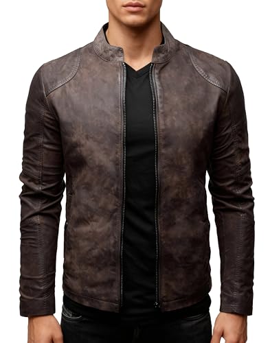Crone Ivar Herren Lederjacke Cleane Basic Echtleder Jacke (DE/NL/SE/PL, Alphanumerisch,