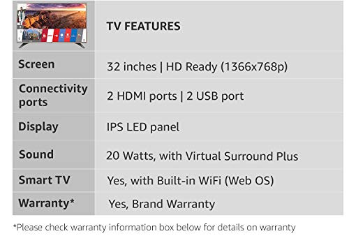 Image of LG 80 cm (32 inches) HD Ready IPS Smart LED TV 32LH602D (Black) (2016 Model)