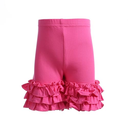 elamccor Baby Toddler Girls Ruffles Shorts Little Girls Bottoms Cotton Pants 3 Months-6T Rose, 1-2T