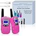 Produktbild Funkprofi Walkie Talkie Set für Kids, T-388 Funkgerät für Kinder mit eingebautem 1000 mAh wiederaufladbarem Akku, Hobbyfunker 8 Kanal PMR 446, Reichweite bis 2-3 km (2er-Set) Rosa,Pink