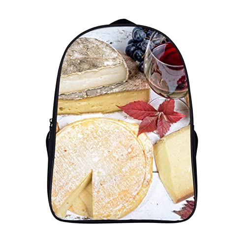 Sac à dos d'école pour enfants Cheese Classic unisexe sac d'écolier 3D 40x28x16cm