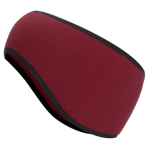 PATIKIL Ear Warmer Headband, Polar Fleece Ear Warmer Winter Stretchy Running Sweatband Outdoor Essential for Cold Weather Running Jogging Walking Skiing Cycling, Burgundy