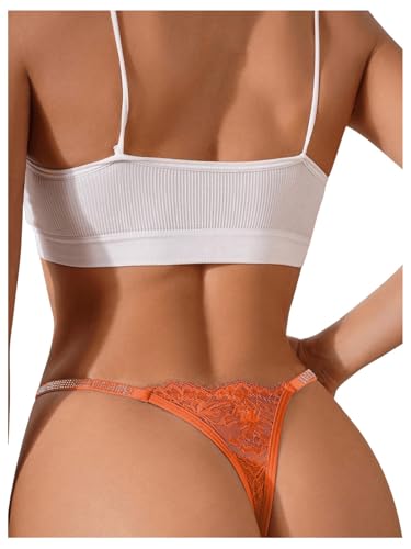 Milumia Calcinha feminina sexy recortada, cintura baixa, calcinha atrevida com tiras e cintura V, La