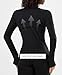 Waitfairy Zip Up Jackets for Women Yoga Gym Top Running Workout Jackets for Woman Track Jacket Women with Thumb Holes Black S