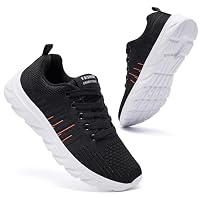 CYRUWOSH Damen Schuhe Sportschuhe Turnschuhe StraßEnlaufschuhe Laufschuhe Walkingschuhe Sneaker Leichte Mesh Atmungsaktive StoßAbsorbierende Sohle Mit Hoher Elastizität Schwarz Orange 42