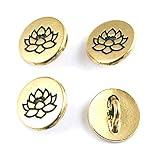 Gold Plated Small Lotus Flower Buttons TierraCast Pewter 12mm (4 Pieces)
