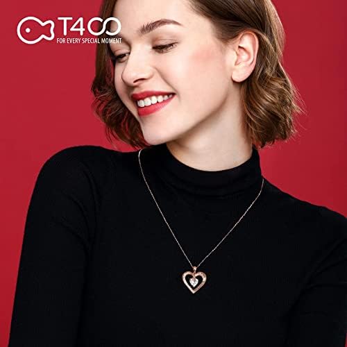 T400 Sterling Silver Necklace I Love You to The Moon and Back Motivational Phrase Engraved Necklaces Heart Pendant Gift for Women Christmas Gifts Valentine's Day