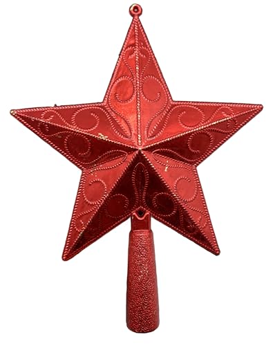 PEPPERLONELY Miniature Star Tree Topper Christmas Decoration, 5.5x6.5 Inches, Red