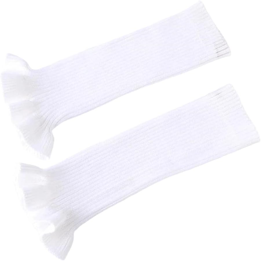 Women's Winter Ruffled Ribbed Leg Warmers Wool Blend Ankle Trim Boot Socks Foot Cover For Outdoor Activities