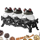 Caja de Condimentos | Frasco Organizador Para Sal Y Pimienta Con Diseño De Rana - Frasco De Con Tapas,Para La Despensa El Gabinete La Encimera Los Alimentos La Cocina El Hogar La Casa Apartamento