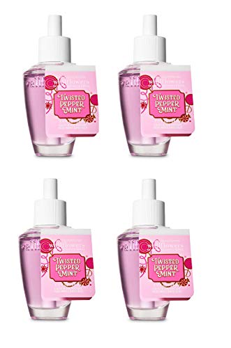 Bath and Body Works 4 Pack Twisted Peppermint Wallflower Fragrance Refill 0.8 Oz