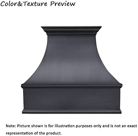 SINDA 42"W x 48"H Copper Range Hood with Profession Stainless Steel Vent with Liner & Internal Motor, Wall Mount, Smooth-Oil Rubbed Bronze, H7XSOW4248 - 1