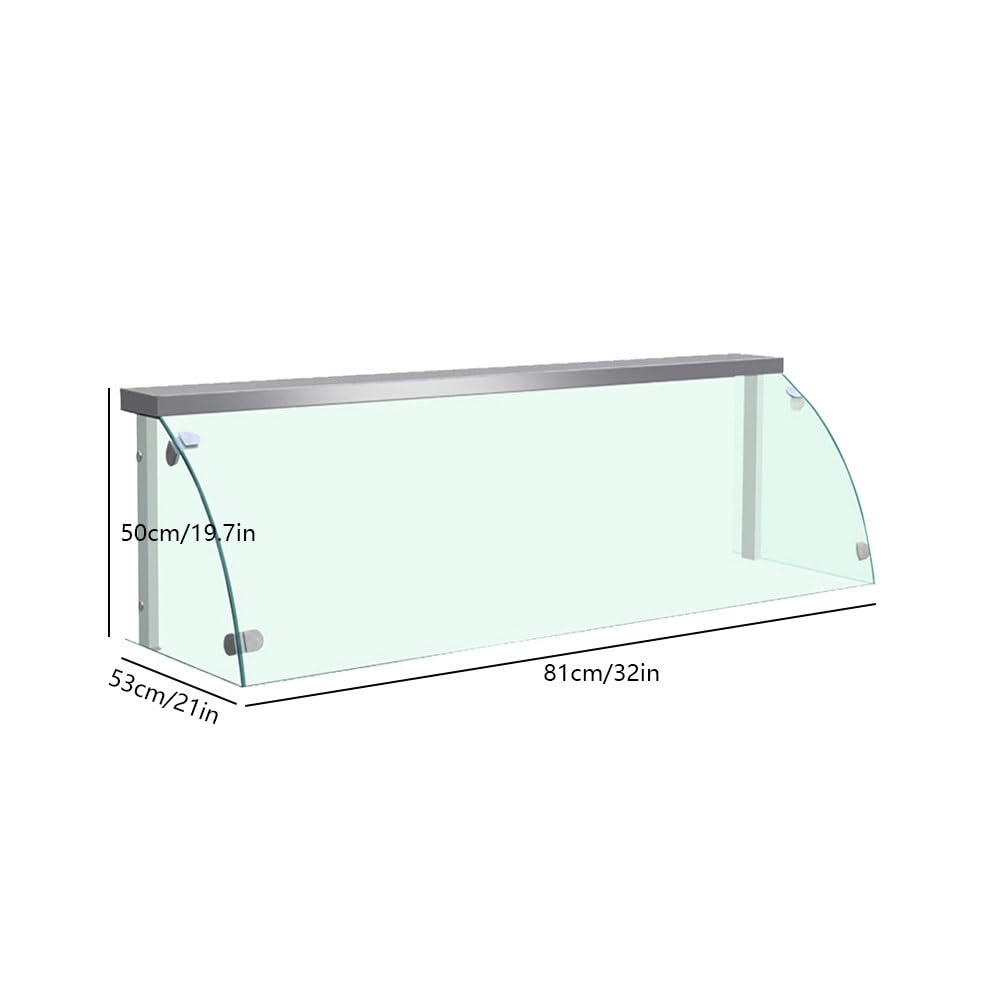 Vetrina per Pasticceria, Buffet Refrigerato Commerciale con Copertura in Vetro, Tavolo Espositivo Trasparente per Pane, Dolci, Biscotti(81x53x50cm)