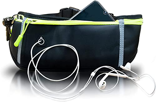 Riñonera de Running Deportiva para Mujer y Hombre - Cinturón de Correr Impermeable con Bandas Reflectantes - Agujero del Auricular Ideal para 6,5 Pulgadas de móvil Phone XS MAX/X, Xiaomi, Huawei Cover