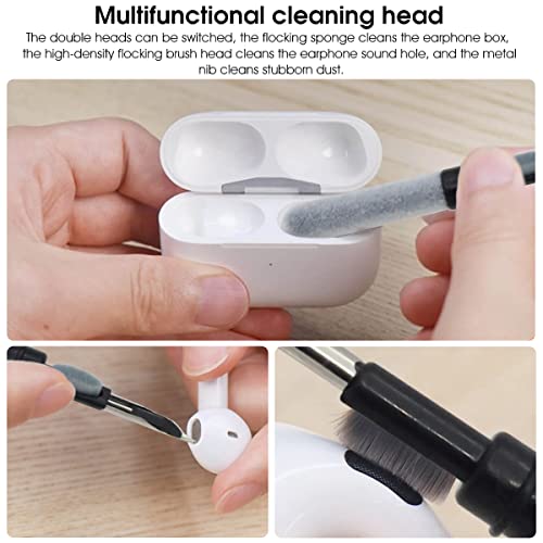 Image of ZORBES 5 in 1 Reusable Cleaning Brush Kit for Earbud, Keyboard, Earbud Case Including Nylon Bristles, Flocking Sponge, High-Density Brush, Metal Pen Tip and Keycap Puller