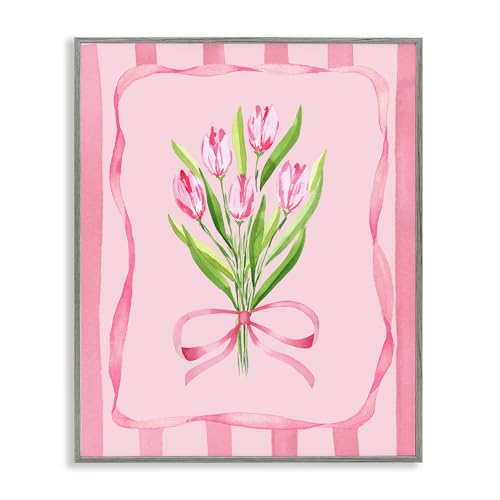 Tulipes encadrées grises Stupell Industries 35x27 cm pour déco murale