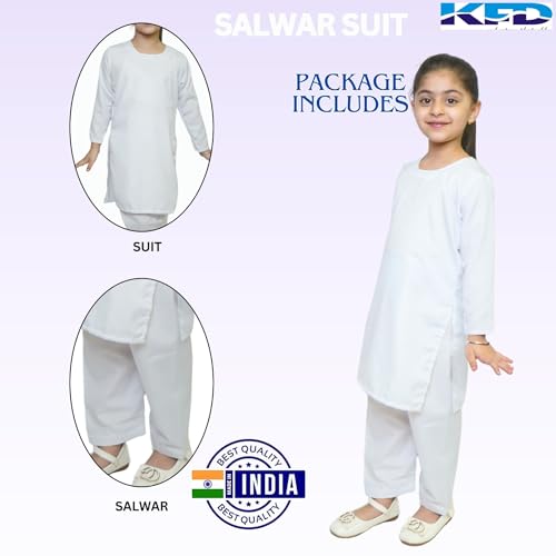 Image of Kaku Fancy Dresses Indian Wear Salwar Kameez Costume for Independence Day /Republic Day | Tri Color Dupatta Stole Pompom Set for Girls