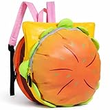 Hkufpq Cheeseburger Backpack, Hamburger Food Shaped Novelty Backpack, Multi-Compartment Burger Daypack