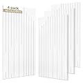 KERRAM 4-Pack Acoustic Panels with Self-Adhesive, 47.2 x 23.6 x 0.35 Inch High Density Sound Proof Panels for Walls, Decorative Sound Dampening Panels for Home Studio & Office Decor, White