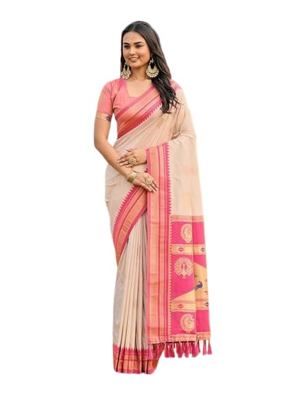 Soft ilkal Paithani Silk Saree with Zari Woven ilkal Border-picture-60