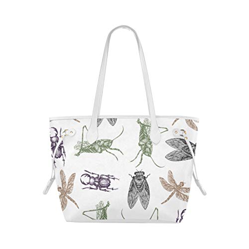 Preisvergleich Produktbild JIUCHUAN Umhängetasche Sommer Zikade Mit Dünnflügel Umhängetaschen Frau Tragetaschen Große Kapazität Wasserdicht Mit Haltbarem Griff