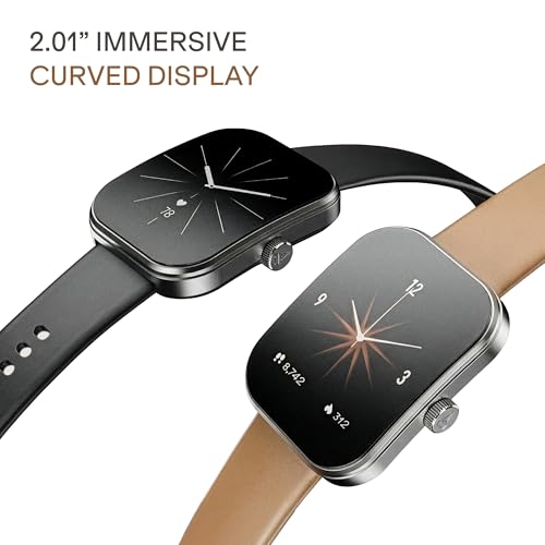 Image of boAt Wave Sigma 3 Curv Smartwatch with 2.01 inch (5.33 cm) Immersive Curved Display, Metallic Finish, Functional Crown, BT Calling, Sleep, Stress, Heart Rate & SpO2 Monitoring, SOS, IP68 (Black Steel)