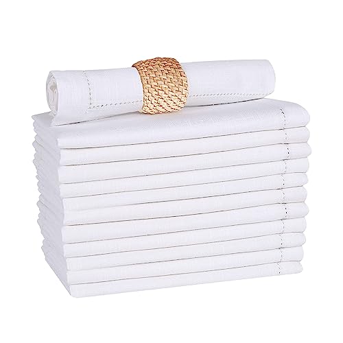 Servilletas de Tela Cuadradas Blancas 16x16 Inch Pack 12 miniatura 1