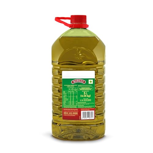 Image of Borges Super blend of Extra virgin Olive oil & Sunflower oil - 5 ltr | Ideal for Deep frying, Shallow Frying, all types of cuisines