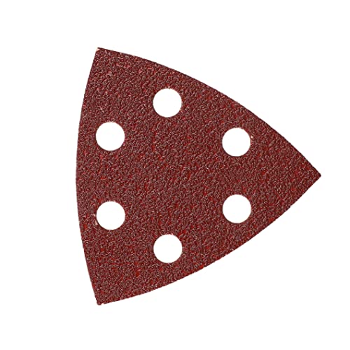 Price comparison product image Mirka Red Delta Sander Sanding Paper Wood Sanding Triangles Hook & loop / 93x93x93 mm / Hook & Loop Adhesion / 6-hole / grit P60 / 5 pieces / for sanding wood