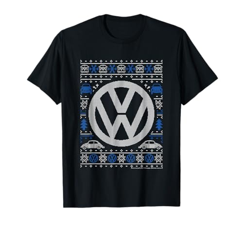 Volkswagen Classic Beetle Car Christmas Knit Knit Pattern T-Shirt