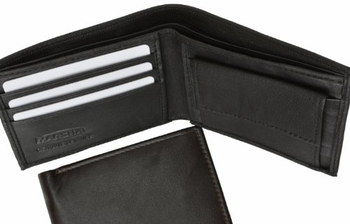 Marshal Lambskin Leather Mens Id Card Credit Card Bifold Wallet #TOP6