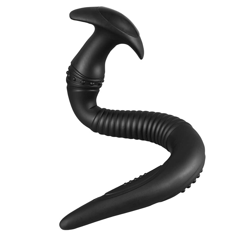 Super Lange Tentakel Anal Plug Dildo Flexibler Flüssiger Silikon Butt Plug Prostata Massage Anus Dilatator Vagina Masturbation Erotische Erwachsene Sex Spielzeug, Schwarz L