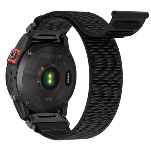 Hatolove Armband für Garmin Fenix 6x/6x Pro/5x/5x Plus/7x/7x Pro/Fenix 8 51mm Quickfit 26mm Nylon Velcro Armband für Garmin Enduro 2 Fenix 3/3 HR Instinct 2X Epix Pro 51mm Descent MK1/2 Quatix 7X