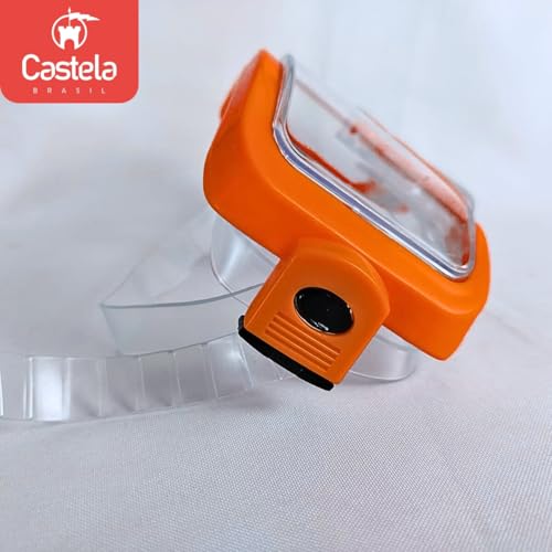 Kit Mergulho Infantil Máscara Snorkel Laranja Verde Piscina Praia Castela