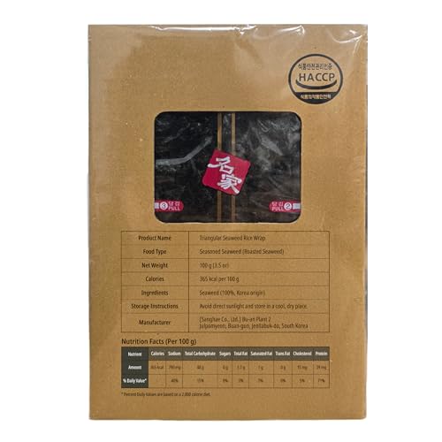 KOREAC Myungga Seaweed Wrappers for Triangular Onigiri (100 sheets)