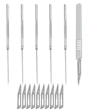 MYGLOAR Ensemble de 16 aiguilles de dissection et scalpel, aiguille de dissection à pointe droite en acier inoxydable, aiguille de prélèvement miniature de précision