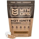 MTN OPS Hot Ignite Supercharged Energy Drink Mix Focus Enhancer, Mountain Mocha, Bag (30 Servings)