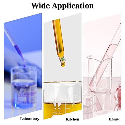 Low Form Glass Beaker Set, 50ml 100ml 250ml 3 Pcs Graduated Measuring Beaker for Laboratory, Classroom, Home Use