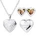 MeMeDIY Collier Médaillon Coeur Personnalisé Contient Une Texte de Gravure d'image Commémorative Photo pour Femmes Fille Maman Grand-Mère Pendentif d'amour en Acier Inoxydable(Couleur Argent)
