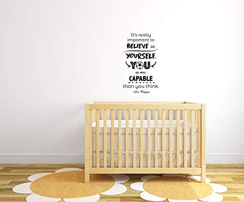 Its Really Importnt To Believe In Yourself You Are More Capable Than You Think - Alex Morgan Quote Soccer Quotes Wall Sticker Vinyl Decal Home Decor For Girl Children Room Decoration Size (20X20 Inch) #TOP2