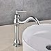 MYHB 360° Swivel Spout Bathroom Vessel Sink Faucet with Drain Brass Single Handle Lever Mixer Tap, 2515CH Chrome