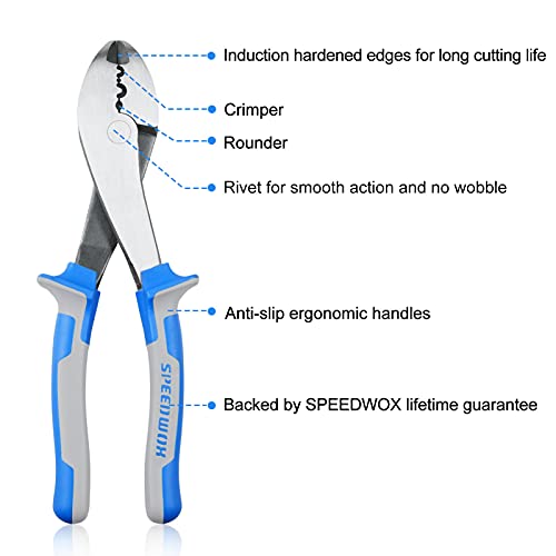 SPEEDWOX Electrical Pliers, 8-Inch Terminal Crimp Pliers with Wire Cutter - Image 3