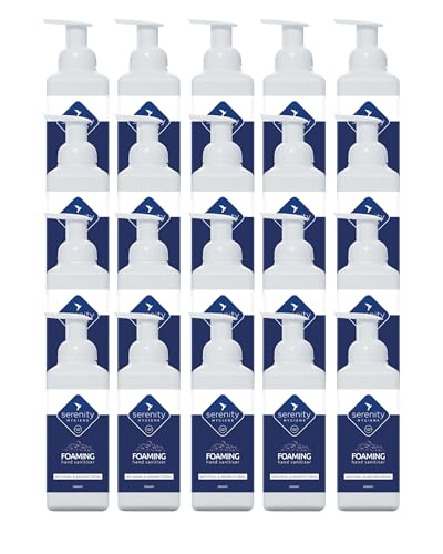 Image of Serenity Hygiene Alcohol Free Foaming Hand Sanitiser 500 ml - Unscented Antibacterial Antiviral Foam - Hospital Grade, Kills MRSA C.Diff Norovirus, Skin Friendly (Pack of 20)