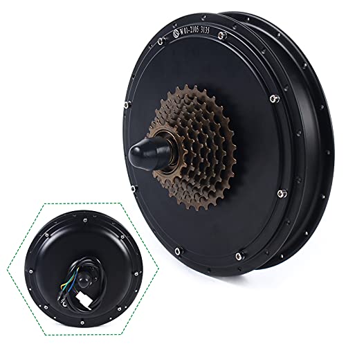 AKaSping 48V 1500W Electric Bicycle Rear Hub Motor Threaded Brushless Gearless Motor with 7-Speed Flywheel E-Bike Rear Wheel Conversion Kit for 20-29 Inches Bike Wheel