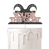 Playful Design: The You're The Goat Cake Topper are Presented in Black Lettering, Perfect for Young Boys and Teenagers. High quality material: Made from durable, high quality gold onion paper, bright color and color durability is very good Easy to us...