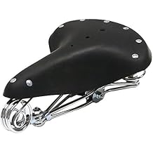 1980s Vintage Bicycle Saddle Mountain Bike Retro Rivet Saddle Genuine Leather Cowhide Comfortable Cycling Seat
