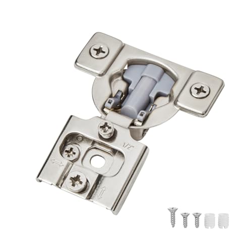 OWODI 20 Pack Soft Close Cabinet Hinges for Face Frame Doors, 1/2 Inch Overlay Concealed Hinges, 105° 3-Way Adjustable, 35mm Cup, Nickel Finish with Screws by OWODI - Used condition - US$27.85