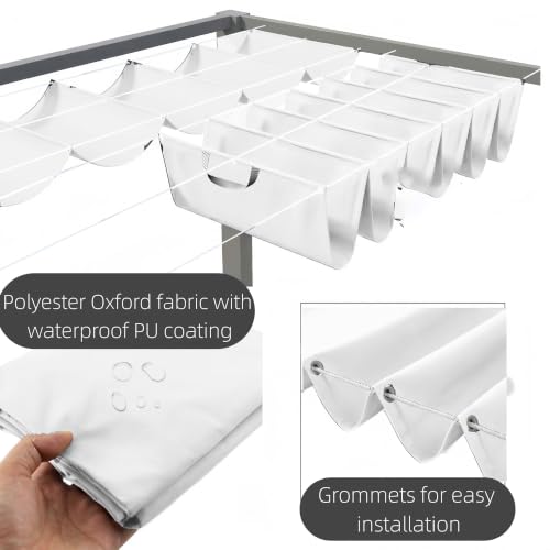 Toile-ombrage rétractable vague pour bloquer la chaleur sur la terrasse